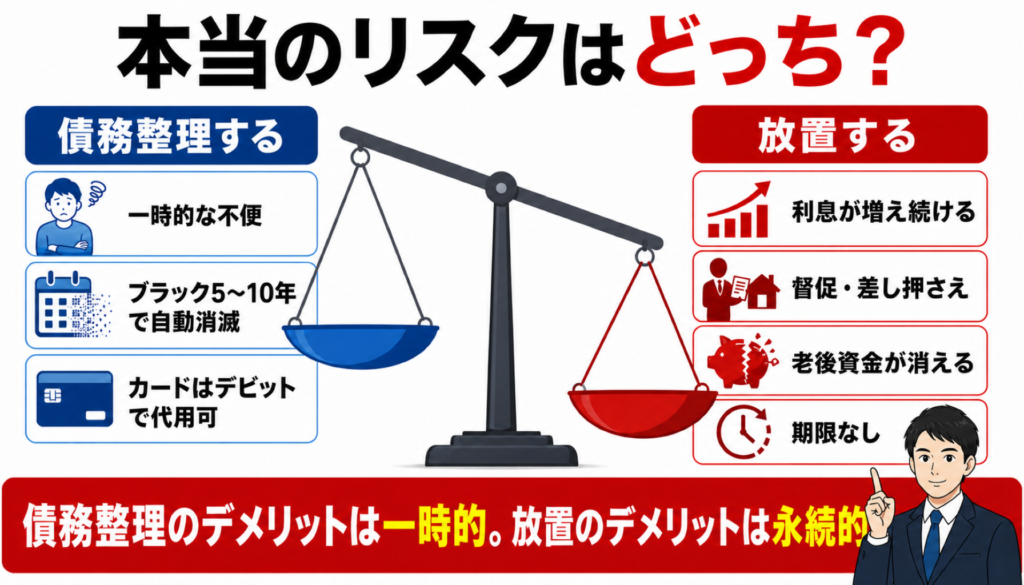 本当のリスクはどっち？（債務整理と放置の天秤）